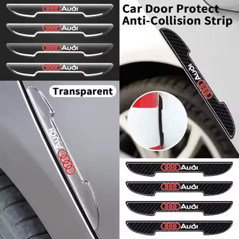 4Pcs Car Door Anti-Collision Carbon Fiber Scratches Sticker For Audi A3 8l A1 Q5 TT mk2 A5 A4 B7 B8 