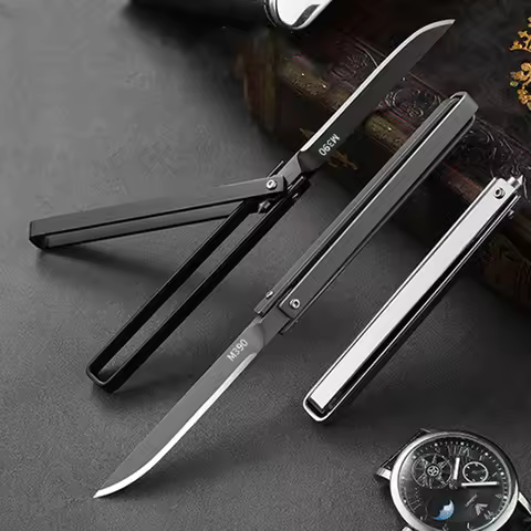 Mini M390 blade stainless steel handle knife outdoor EDC portable unboxing self-defense new rotatabl