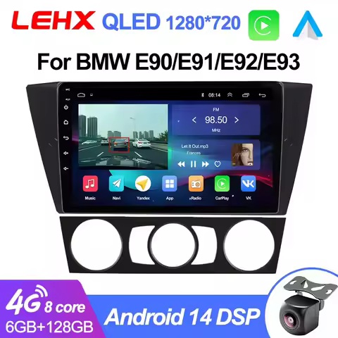 LEHX L6 Pro 8 Core 2 Din Android 14 Car Multimedia Radio Video Player For BMW 3 Series E90 E91 E92 E