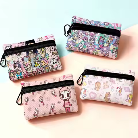 Popular Fashion T-Tokidoki LOGO Mini Oxford Cloth Coin Purse With Carabiner Hook Portable Key Card W
