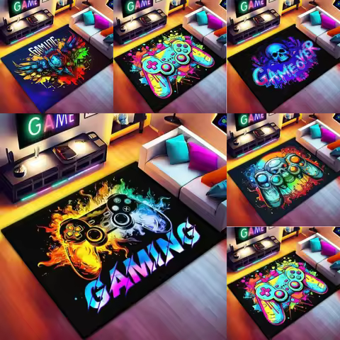 Colorful Game Carpet Boy and Girl Bedroom Gifts Living Room Bedroom, Game Player Home Decor, Teen Ro