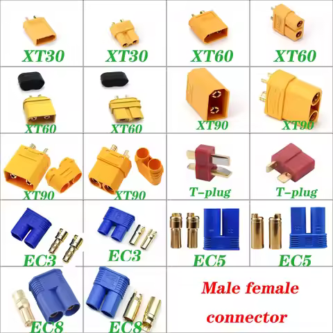1/2/5pcs XT30 XT60 XT90 EC3 EC5 EC8 t plug battery connector kit male and female Gold Plated Banana 