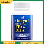 ValleyView Nn Omega-3 Fish Oil EPA  DHA 1000mg x 50 soft gels Cosway (Molecularly distilled omega 3)