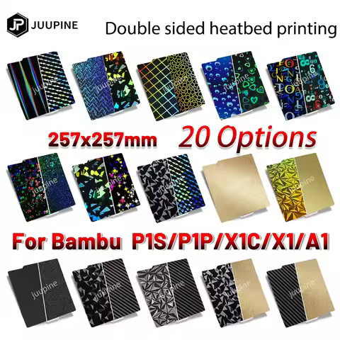 Juupine For Bambulab Build Plate P1s Spring Steel Sheet Pei Sheet 257x257 Build Plate P1s Bamboo Lab