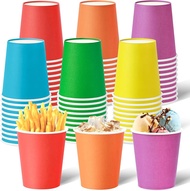 KesaPlan 60 PCS Paper Cups 9 OZ Colored Party Cups Plastic Drinking Cup Rainbow Paper Cups Bulk 6 Co