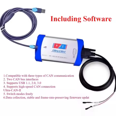 3in1 CAN Box for New Energy Tool Ultra-CAN-II Supports for USBCAN + PCAN/Kvaser + Dual Mode Software