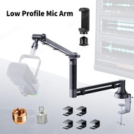 360° rotatable mic arm stand foldable desktop microphone boom arm with 3/8 inch to 5/8 inch adapter,