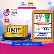Combo 3 gói kẹo Socola sữa và đậu phộng M&M 180g socola