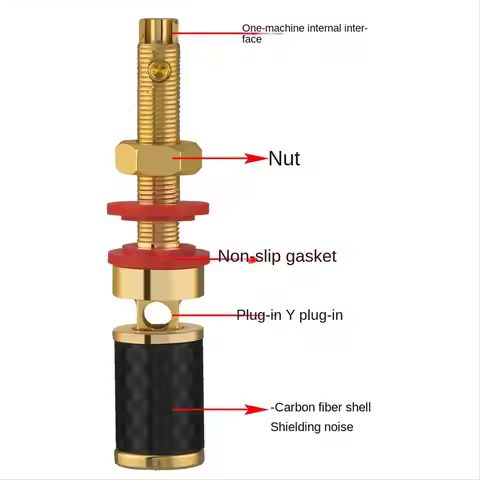 Delighted- 4Pcs HIFI Gold Plated Copper Speaker Binding Post Female Banana Jack Connector HIFI Audio
