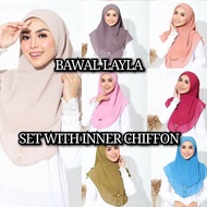 BAWAL LAYLA SET WITH INNER CHIFFON (BORONG SAHAJA)