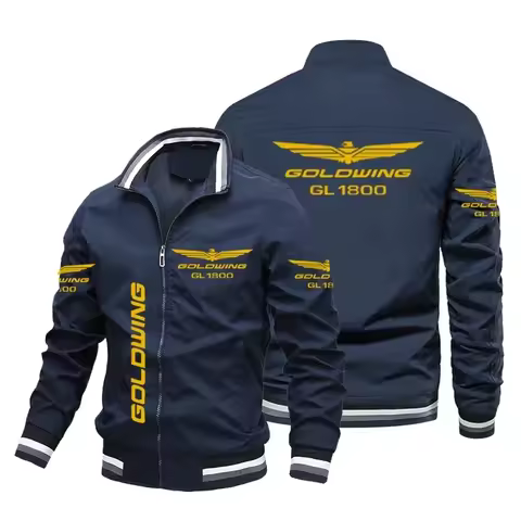 Honda Motorcycle Gold Wing GL1800 Print Jacket Biker Racing Team Custom Bomber Jacket Oversized Wind