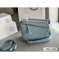 （with box）Puzzle Geometry New Product ight Blue Women's Fashion Style Shoulder Bag