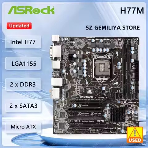 ASROCK H77M Motherboard LGA 1155 Intel H77 support Core 2125 3240 2310 2500 3450 3770 G440 cpu DDR3 
