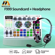 MUKAVA F999+ audio headphones equalizer full set of microphone sound card professional live mixer