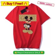 Mickey 100% Cotton Plus size Big Size Adult T-Shirt Buy 1 Free 1 Over T Super Value Item