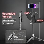 Bluetooth Selfie Stick 175CM Phone Stabilizer Holder 360°Pan-Tilt Tripod Upgraded Aluminum Phone Tri