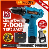 PRODIY KUOKI Cordless Drill 12V Drill Elektrik Cordless Drill Tool Drill Set Murah Drill Battery Cor