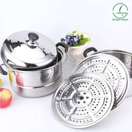 Green Moon Stainless Steel Steamer Cookware Multi-functional 3 Layers