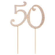 [p15p] 50th Cake Topper Rhinestone 50 Cake Topper Cake Decoration for 50th Birthday or 50th Wedding 