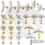 ICH Earrings 1PCS Helix Piercings Tragus Helix Upperlobe Stainless Steel Cartilage Crystal Stud Earr