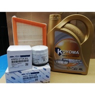 FORD FIESTA , FORD ECO SPORT OIL FILTER + AIR FILTER + KOYOMA 10W40 SEMI SYNTHETIC ENGINE OIL
