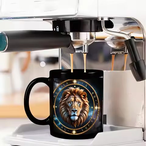 Leo Lion Head Zodiac Horoscope Magic Color Changing Mug Ceramic Coffee Mug 11oz 350ml Personalized C