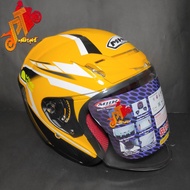 MHR Helmet OF622 BEAT HELMET Yellow VR46 With Visor Smoke, Gold, Rainbow Visor-NEW