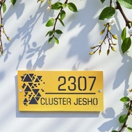 ACP mirror gold house number house number plate/ House Number/