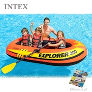 INTEX EXPLORER 300 Boat Set*Inflatable boat*French Oars*Pump*Bestway Repair Kit FREE