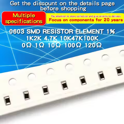 100pcs 1% 0603 SMD Chip Resistor 0Ω~10MΩ 0.39 2.2 10 100 200 470 910 1K 2.2K 10K 47K 100K 200K 240K 