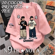 24H SHIP N9THNOVA printed T-shirt with double pattern, one handheld mobile phone, one wearing
