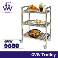 GVW Trolley Stainless Steel Trolley Rack Trolley Heavy Duty Troli Barang Troli 3 Tingkat Beroda Pasa