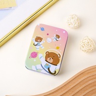 AN Kotak Penyimpanan Kartu Pos Kartun Jepit Rambut Kotak Kemasan Logam Kotak Kaleng Beruang Kecil Lu