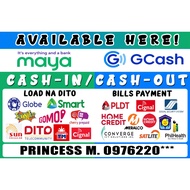 Maya and Gcash tarpaulin with load and billspayment