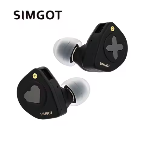SIMGOT EW300 1DD+1Planar+1PZT Hybrid Driver IEM HIFI Earphones with Detachable Nozzles Silver-Plated