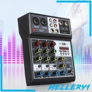 [Hellery1] Audio Mixer Support Bluetooth 5.0 USB Portable 4 Channel 48V Power DJ Mixer for Computer