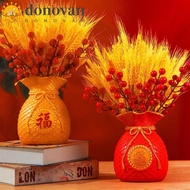 DONOVAN Blessed Bag Flowerpot Vase, Plastic Chinese Style Fortune Making Flower Vase, Creative Red/Gold Money Bag Shape Flower Arrangement Vase New Year