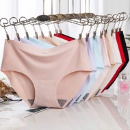 【M-2XL】Women Ice Silk Panties Seamless Girls Underwear Panties Briefs Seluar Dalam Wanita