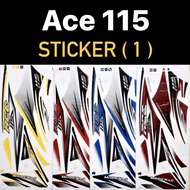 MODENAS ACE 115 FULL SET BODY STICKER ACE115 BODY COVER SET COVERSET STRIPE STRIKE STIKER LOGO