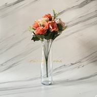 Imported flower vase height 28cm 30cm diameter 8cm cute cylinder glass clear glass table decoration 