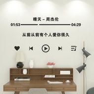 INS Style Jay Chou Sunny Lyrics Wall Sticker 3 Dstereo Sticker Acrylic Dormitory Bedroom Decoration Decorating Stickers