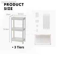 Mytools 3 Tiers Plastic Bathroom Shelf Rack Kitchen Multipurpose Storage Space Saver
