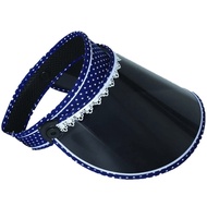Uv Clear Sun Visor UV Cut Protection Navy Lace Dotted Hat Japan