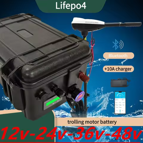Waterproof 12V 24V 36V 48V 80Ah 100Ah 150Ah 200Ah 400Ah Lifepo4 battery BMS inside for trolling moto