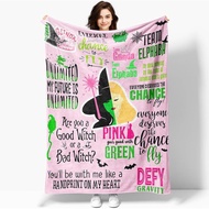 Selimut Flanel Hijau Penyihir 50'' x 40'', Selimut Elphaba Hat Glinda Magic Movie Land, Hadiah Jahat