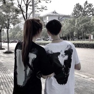 European And American Trendy Brand Vlone Short-sleeved Demon T-shirt Smoke Print Demon Fog Behind Bi