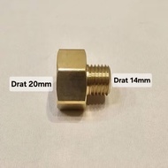 20mm female reducer nipple connector to 14mm male manual electric pump 20mm to 14mm 1/ 2 inch dim