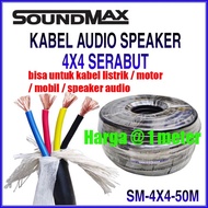 Cable (@ 1 meter 4x4.0mm) 4 lane SOUNDMAX 4x4.0mm awg cable audio electric fiber motor DC car speake