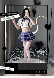 🎓🎀 日系JK格子制服 純欲校園風 短版襯衫百褶裙套裝 #JK制服 #校園風#短裙 #純欲穿搭 #角色扮演 #Cosplay #情趣內衣 #派對裝 #好物推薦 免費順豐智能櫃