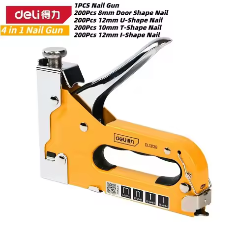 Deli 3-in-1/4-in-1 Staple Gun Kit Heavy Duty Nail Gun U-shape T-shape I-shape Door-shape Staples Nai
